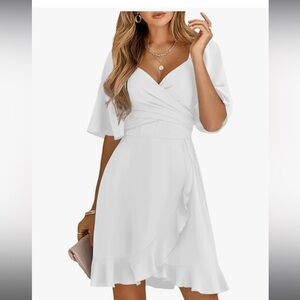 Elegant White Wrap Dress